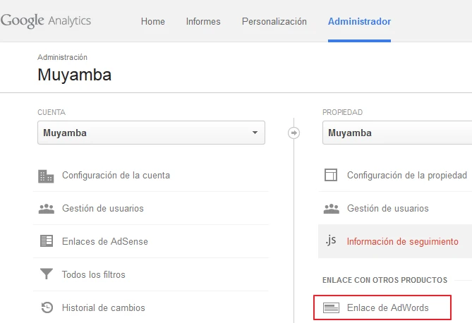 enlazar en analytics